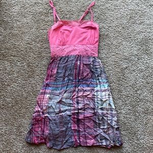Pink and grey tank summer dress. Size XS.